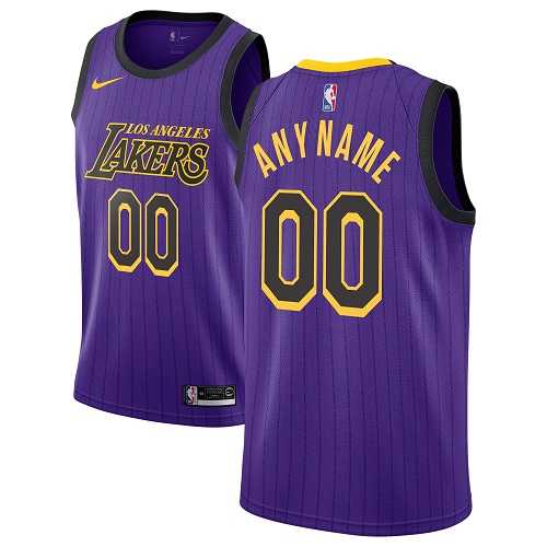 Womens Customized Los Angeles Lakers Swingman Purple City Edition Nike NBA Jersey